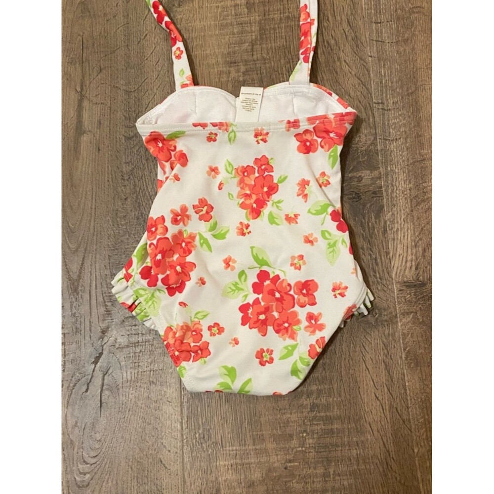Baby Girl 6mo Swim Suit Floral Beach Tie Neck Ruffles - Picture 5 of 10